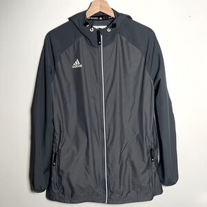 Adidas Unisex Gray Hooded Jacket